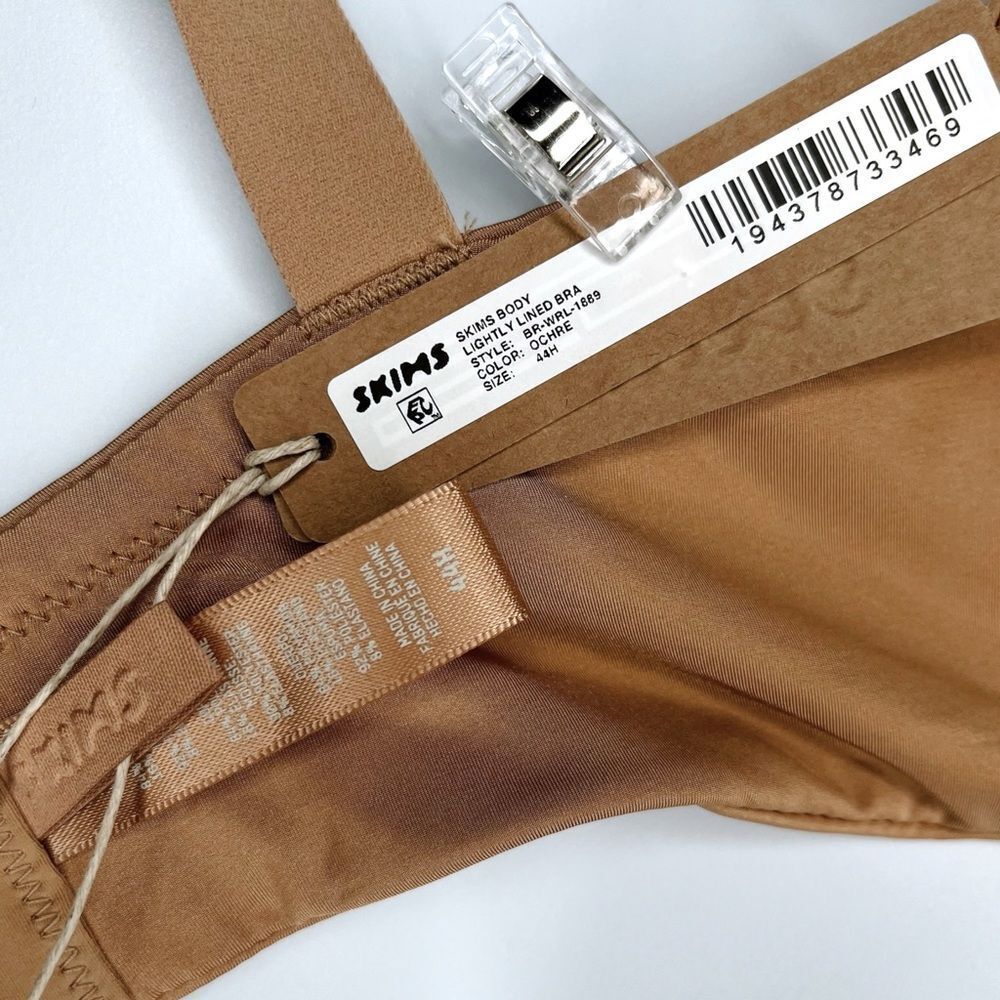 NWT SKIMS Wireless T-Shirt Demi Bra sz 44H * Ochre Beige Tan Nude No Underwire - Picture 4 of 5